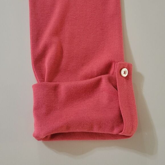 Lands' End Women's Coral Orange Long Sleeve Knit Open Front Cardigan - Picture 9 of 12